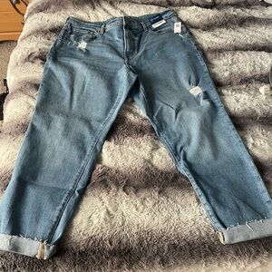 NWT Old Navy O.G. Straight Distressed High-Rise Ankle Jeans in Alma blue